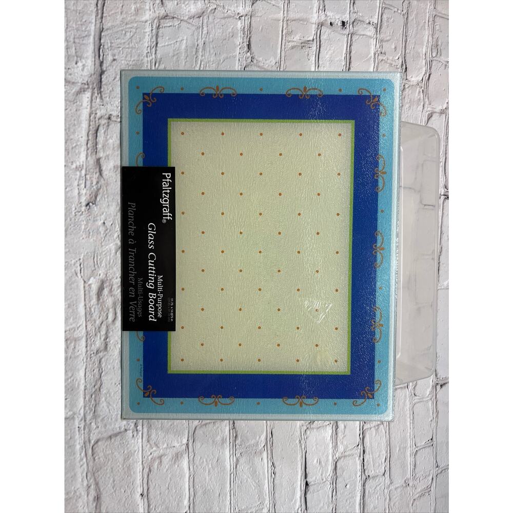Pfaltzgraff Counter Saver Glass Cutting Board Blue